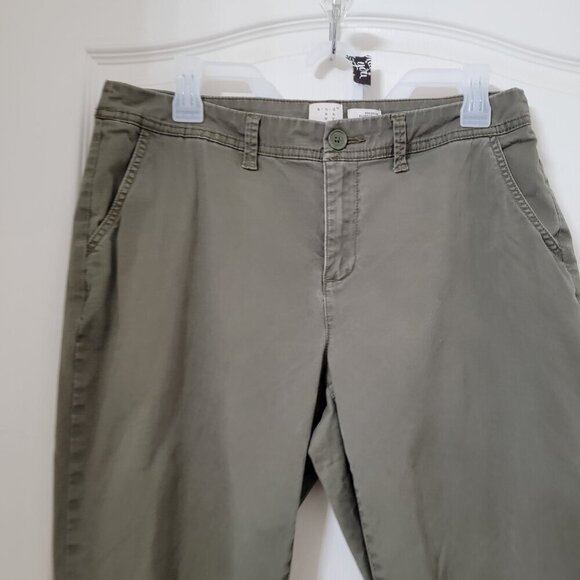 a new day Size 10 Washed Olive Green / Khaki Green Stretch Chino Pants - Picture 3 of 13